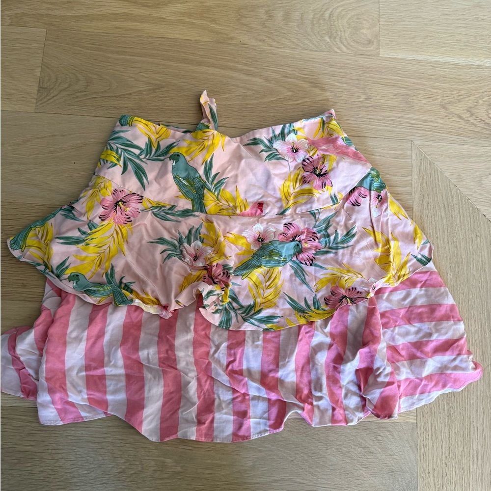 For Love And Lemons Pink and Yellow Skirt- size small